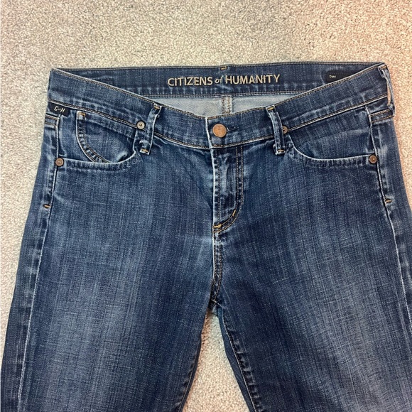 Citizens Of Humanity Dani Dark Blue Cropped Straight Leg Jeans - Picture 4 of 5